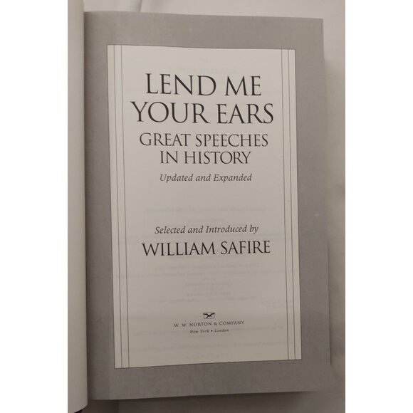 Lend Me Your Ears William Safire HC Updated Expanded Great Speeches History - Picture 5 of 6